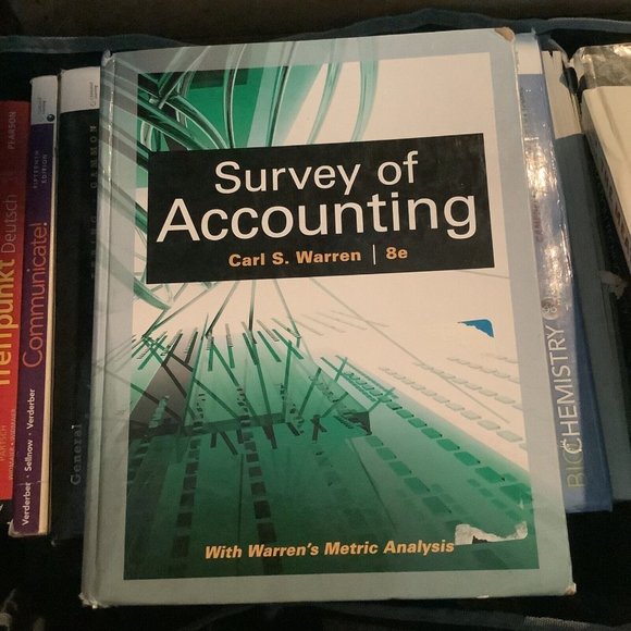 This textbook, Survey of Accounting by Carl S. Warren, provides a comprehensive - Picture 1 of 2